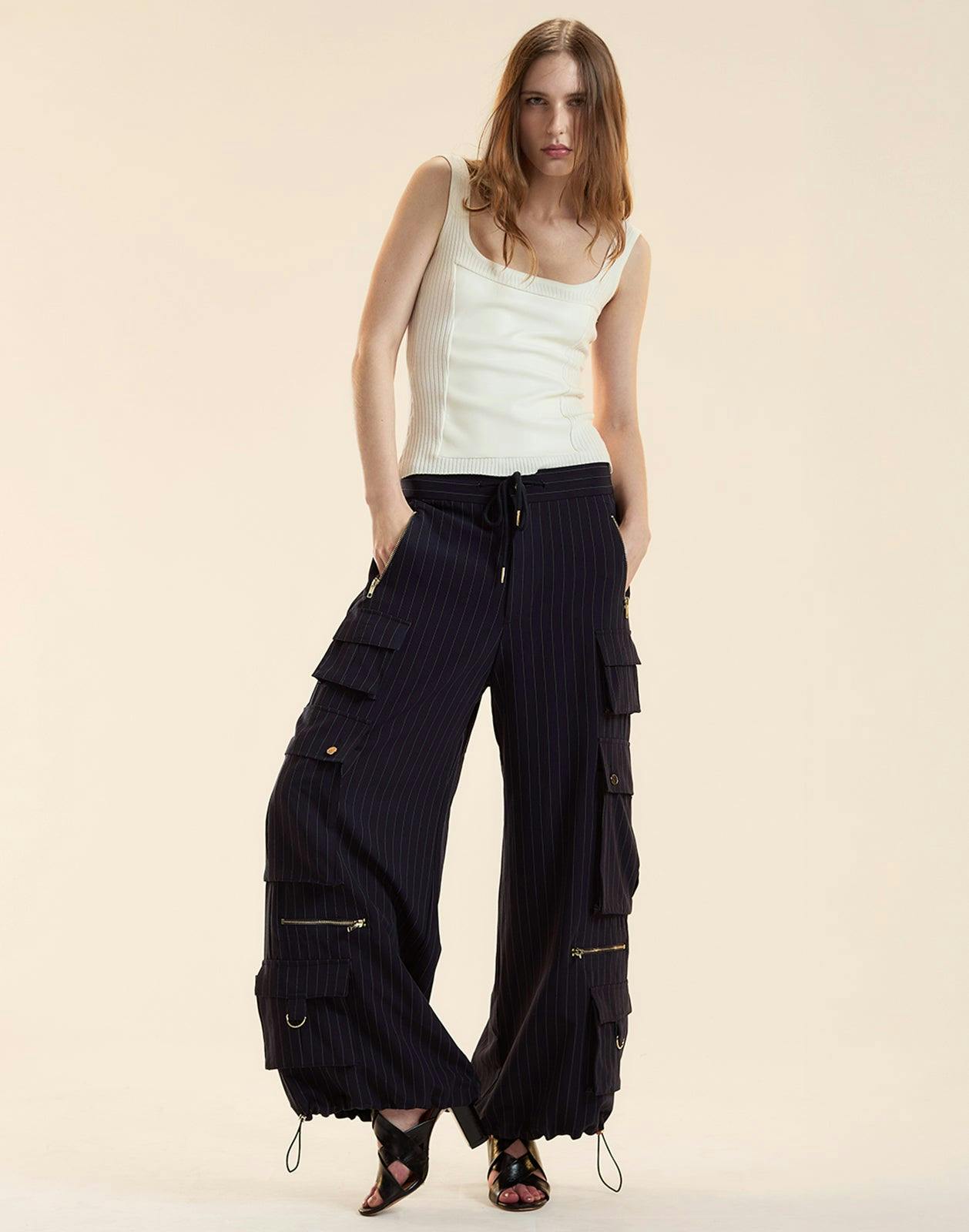 Pinstripe Cargo Pants