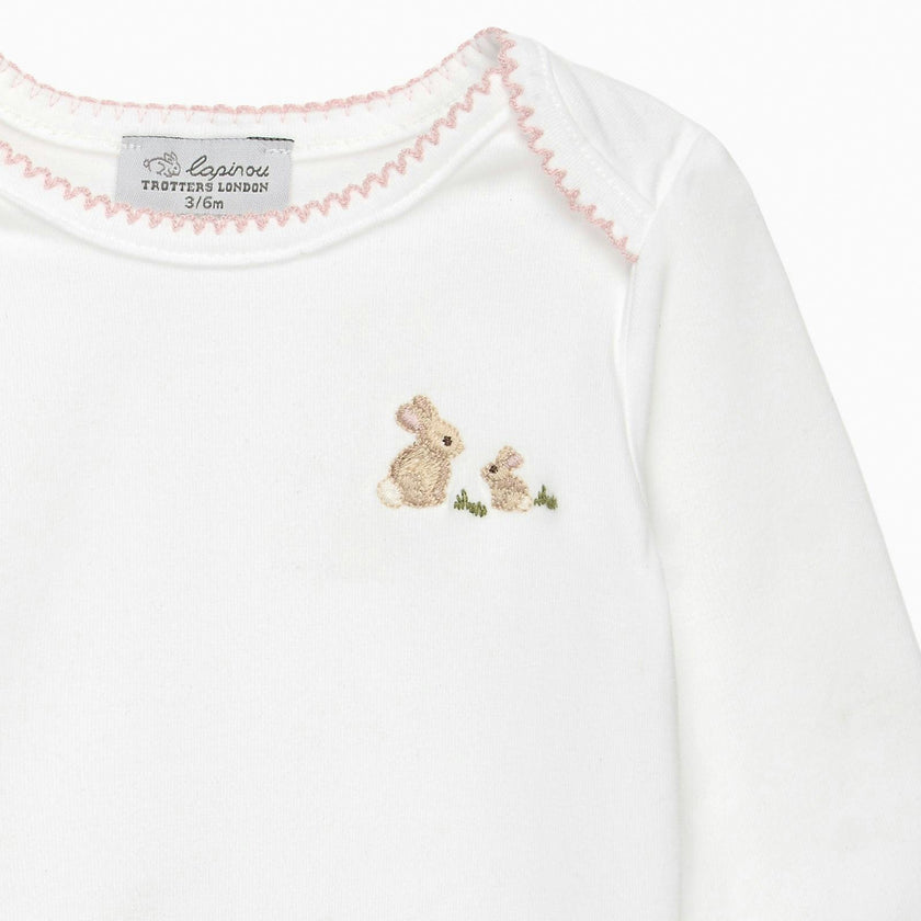 Baby Bunny Embroidered Envelope Bodysuit