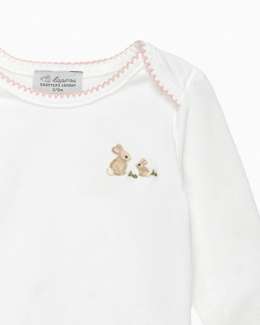 Baby Bunny Embroidered Envelope Bodysuit
