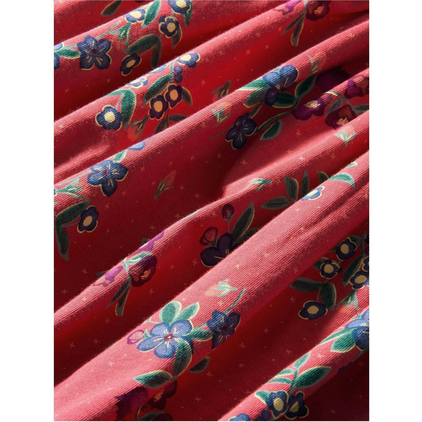 Long Sleeve Wrap Neck Dress, Red