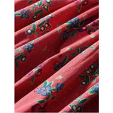 Long Sleeve Wrap Neck Dress, Red