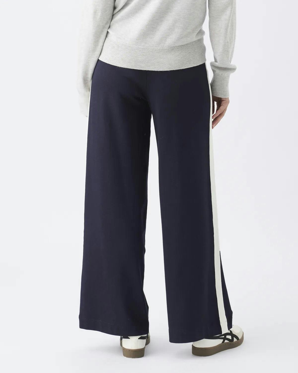 Ari Wide Leg Pant Midnight / White