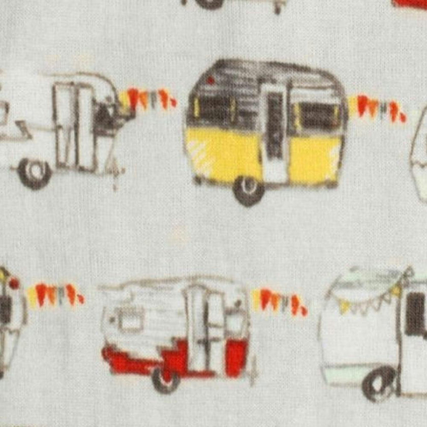 Vintage Trailers Organic Cotton Zipper Footed Romper