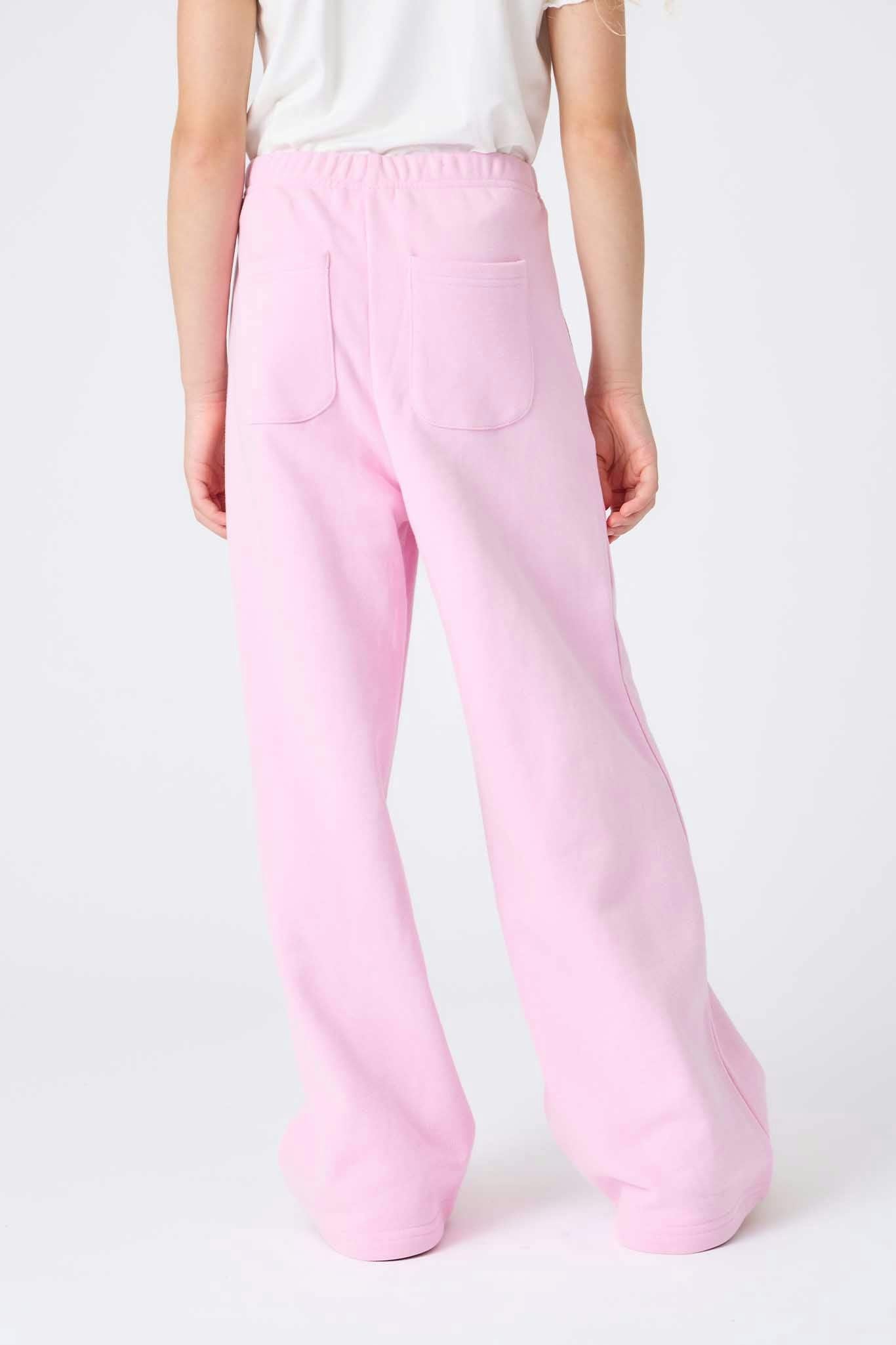 Girls Wide Leg Sweatpant in Candy Pink