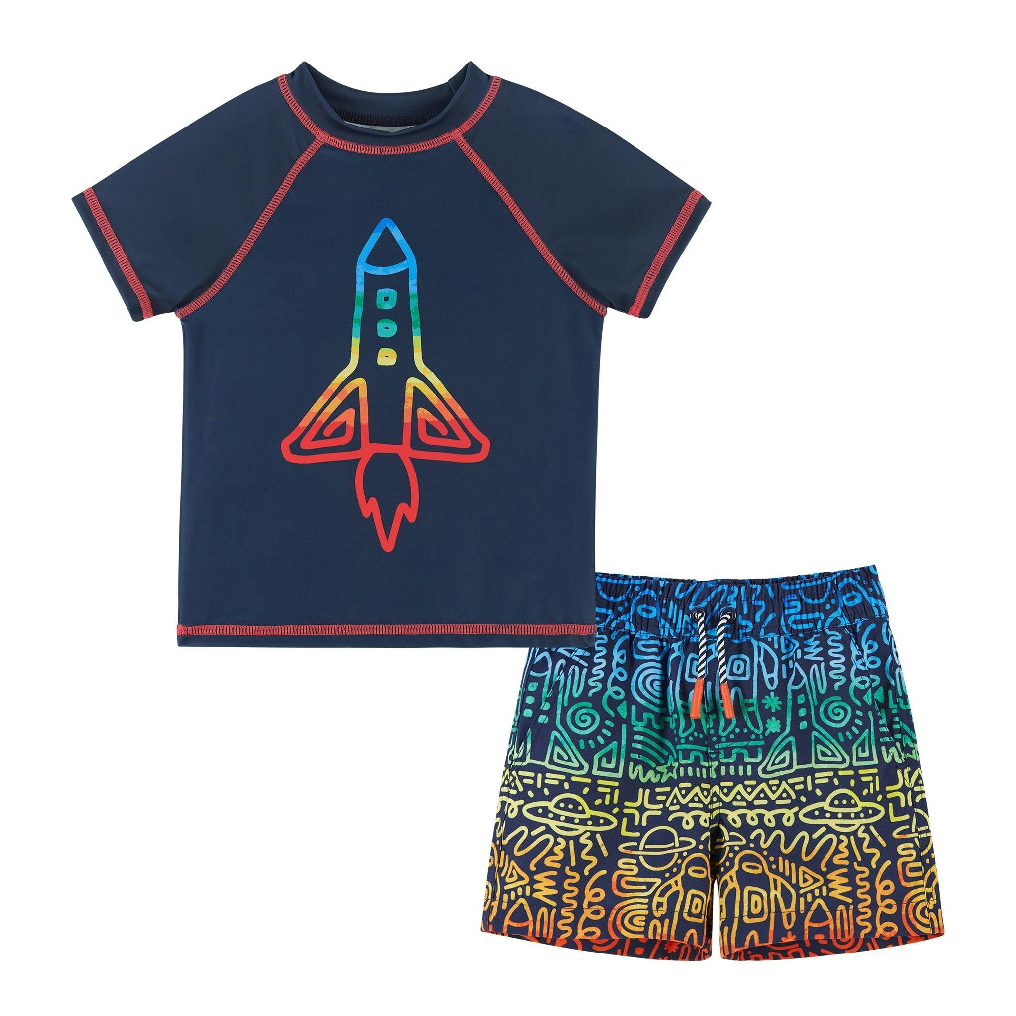Short Sleeve Rocket Rashguard Swim Set
