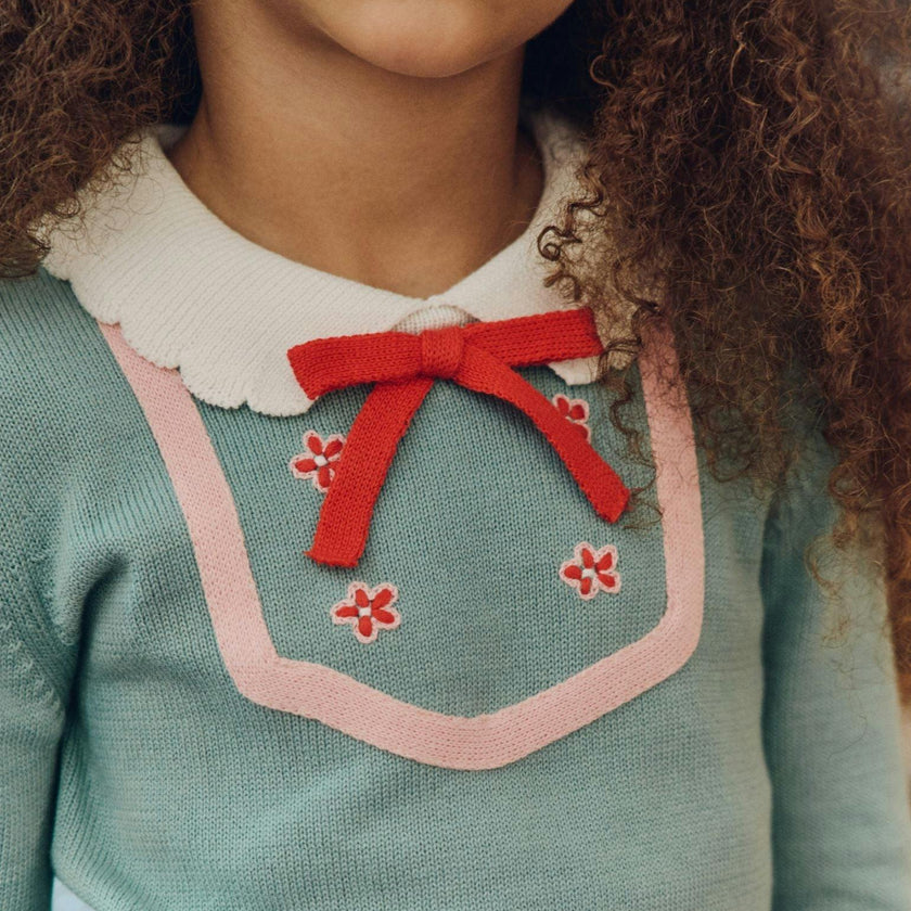Sage Green Madena Cotton Girl Jumper