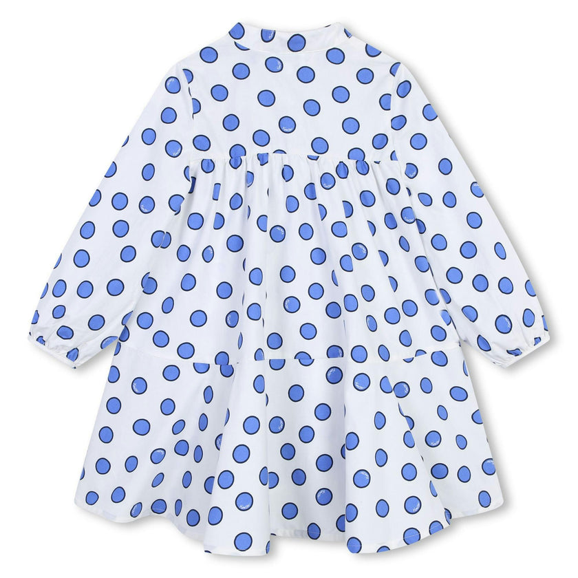 KENZO KIDS Poplin Cotton Daisy Dot Dress