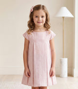 Rose Girl Dress, Powder Pink Tweed
