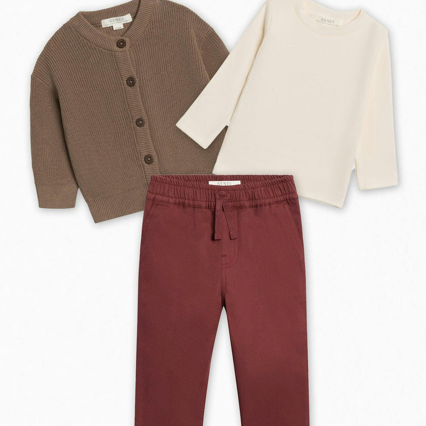 Organic Winter Layers 3 Piece Bundle Cranberry