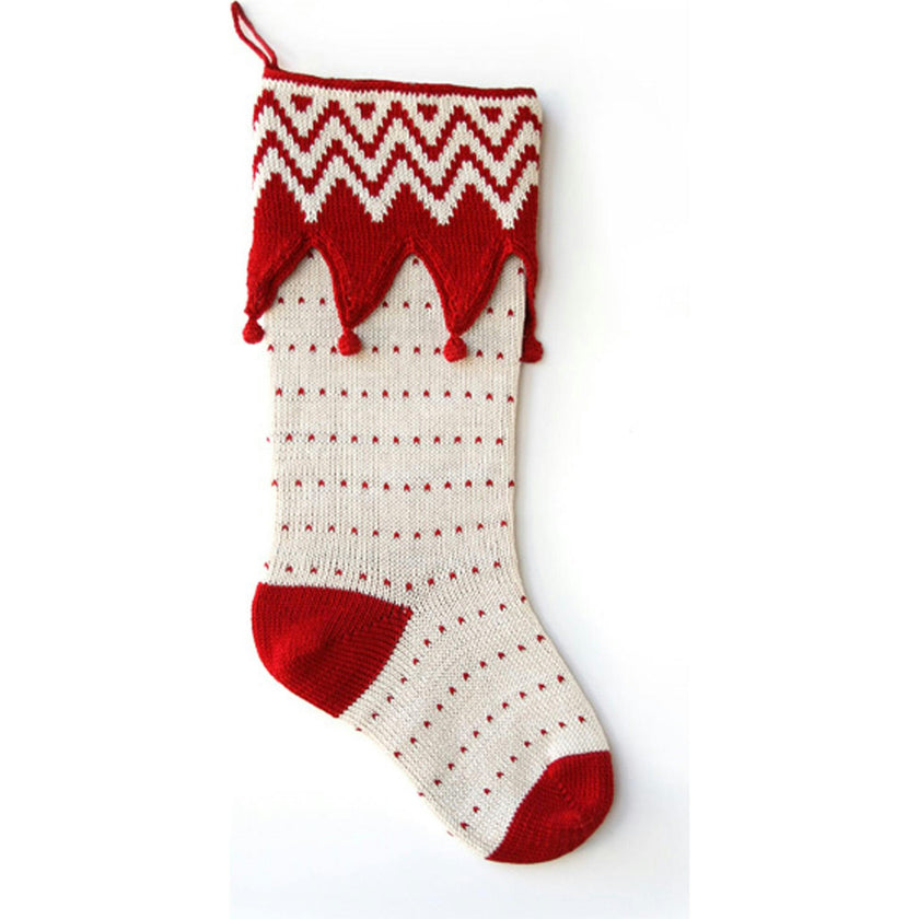 Zig Zag Elf Cuff Stocking