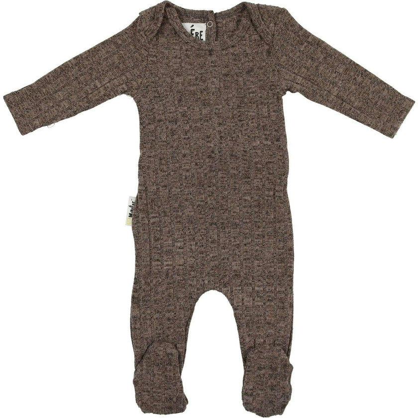 Marled Ribbed Knit Footie