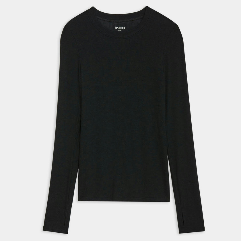 Louise Rib Long Sleeve - Black
