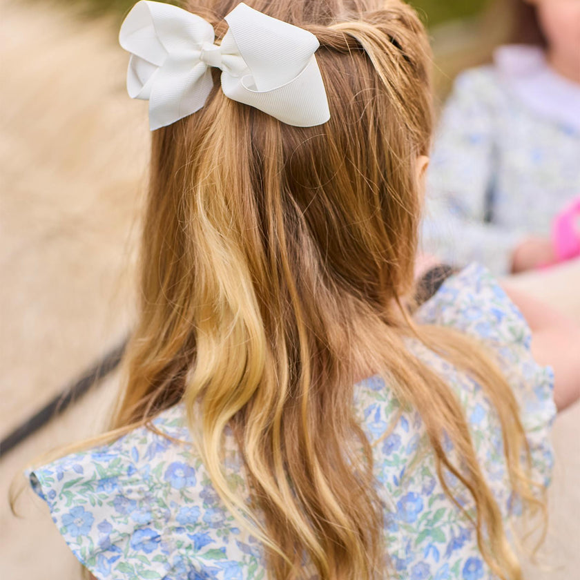 Extra Large Bow Hair Clip in White