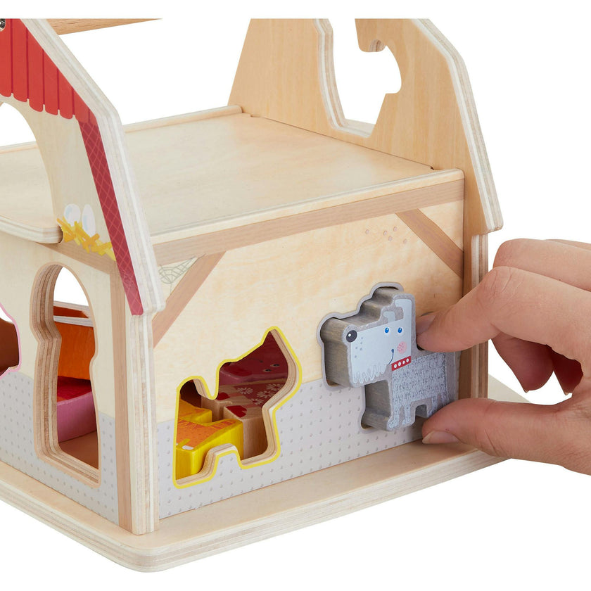 Farmhouse Sorting Box Wooden Shape Sorter Toy
