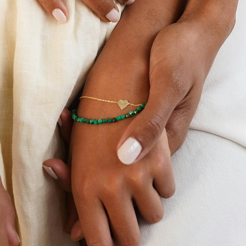 Malachite Bead Bracelet