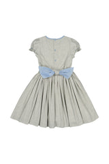 AMBRE GREY FLANNEL SMOCKED DRESS