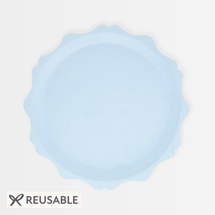 Blue Decorative Edge Compostable Side Plates