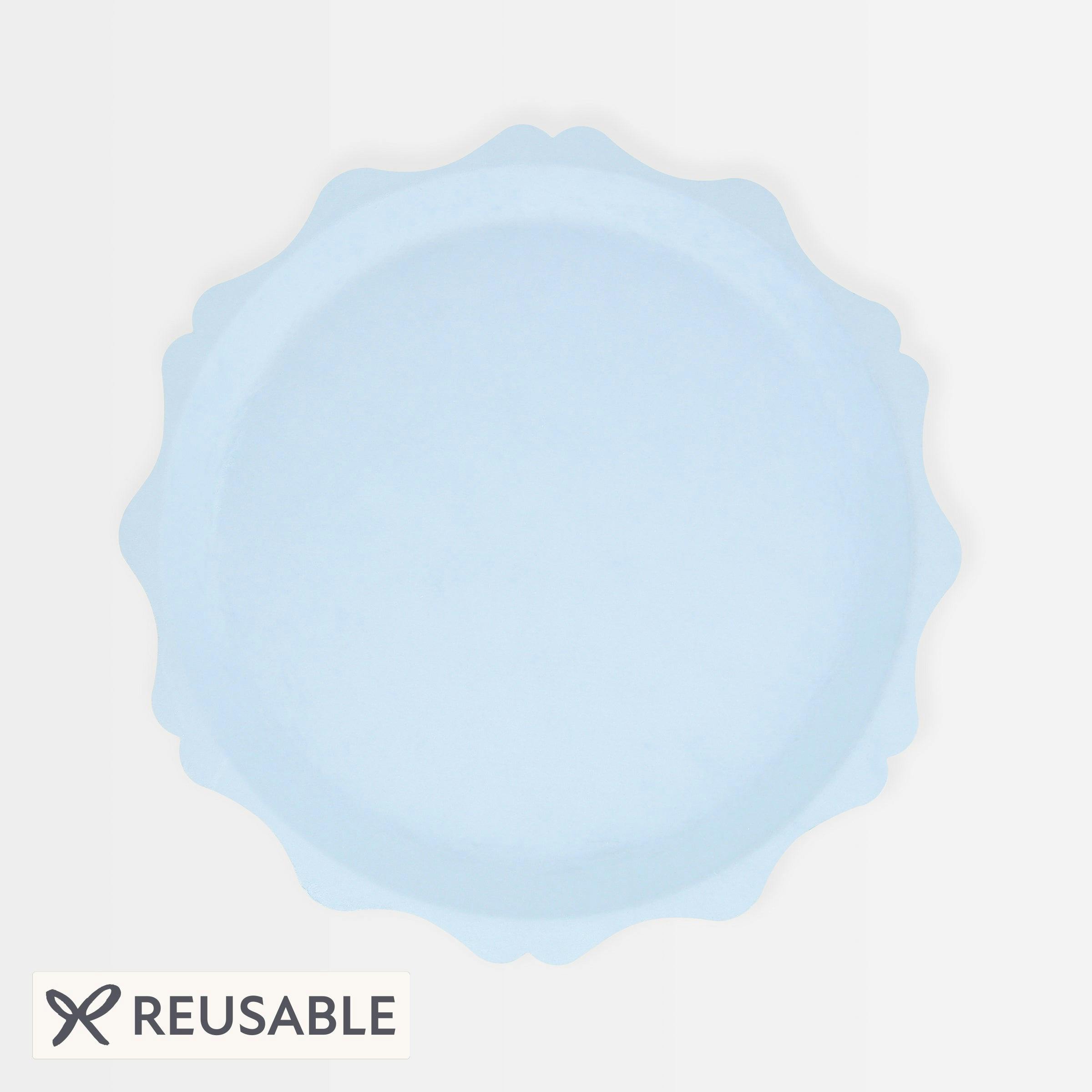Blue Decorative Edge Compostable Side Plates