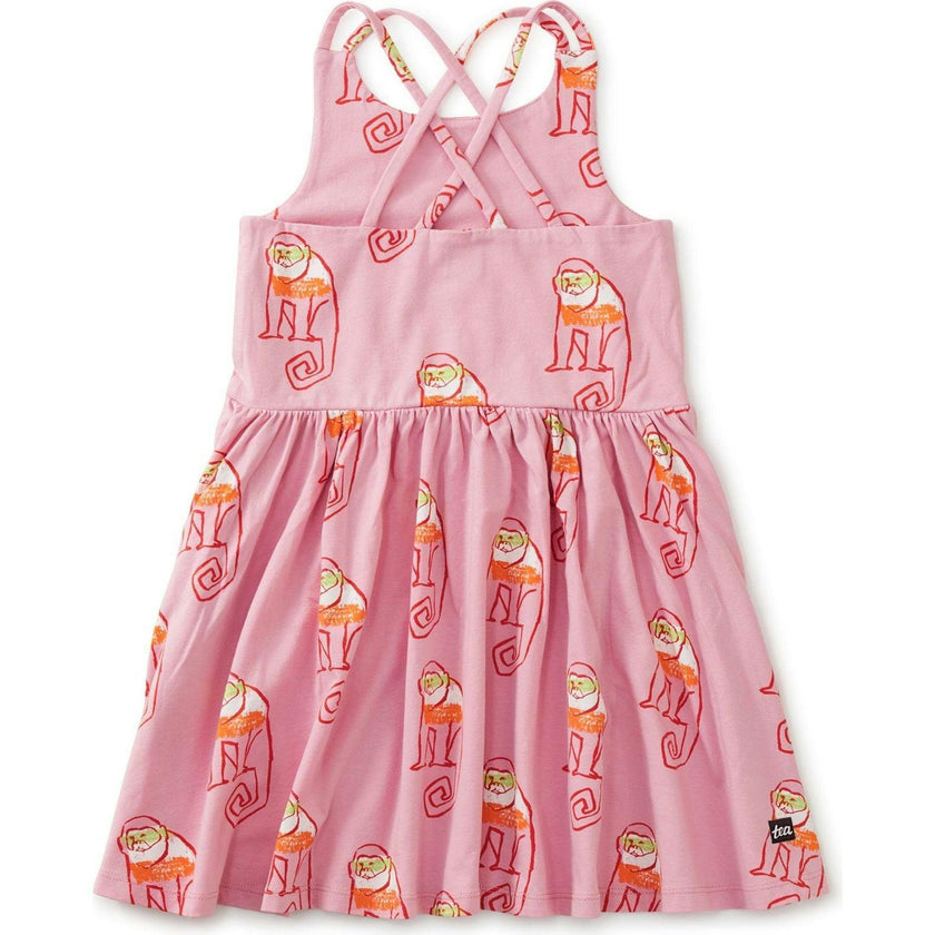 Strappy Back Skirted Dress, Pink