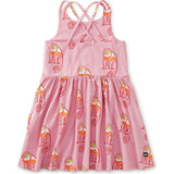 Strappy Back Skirted Dress, Pink