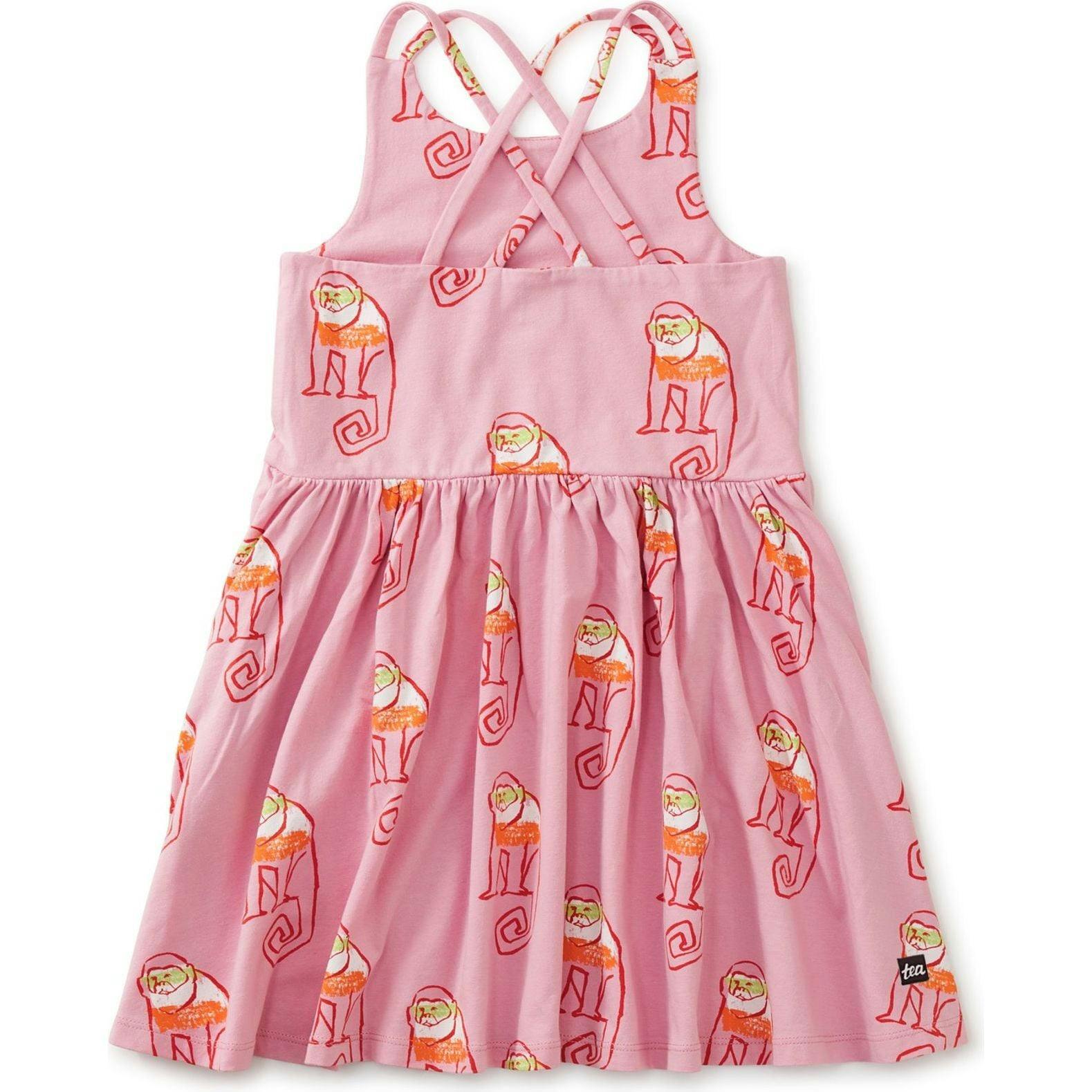 Strappy Back Skirted Dress, Pink