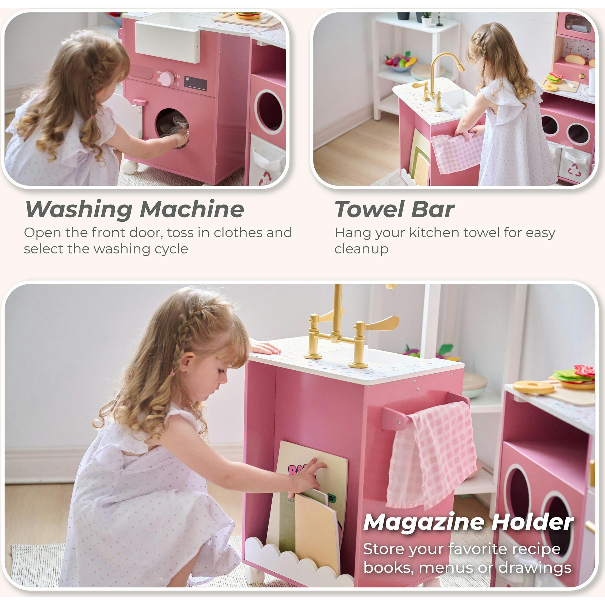 Teamson Kids Little Chef Savannah Wooden Play Kitchen With 21 Accessories