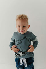 Boys Crewneck Long Sleeve Sweatshirt in Excavator