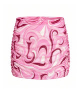 ruched skirt groovy pink