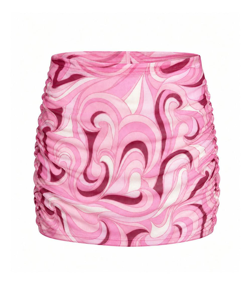 ruched skirt groovy pink