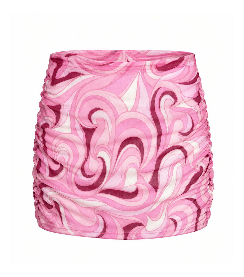 ruched skirt groovy pink