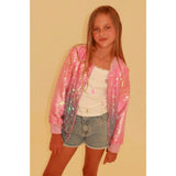 Bubble Gum Shimmer Sequin Bomber