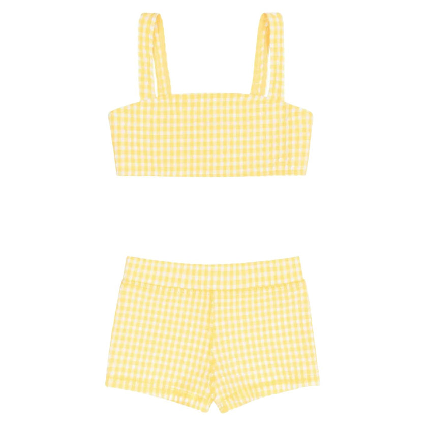 girls soleil gingham bandeau bikini and swim short
