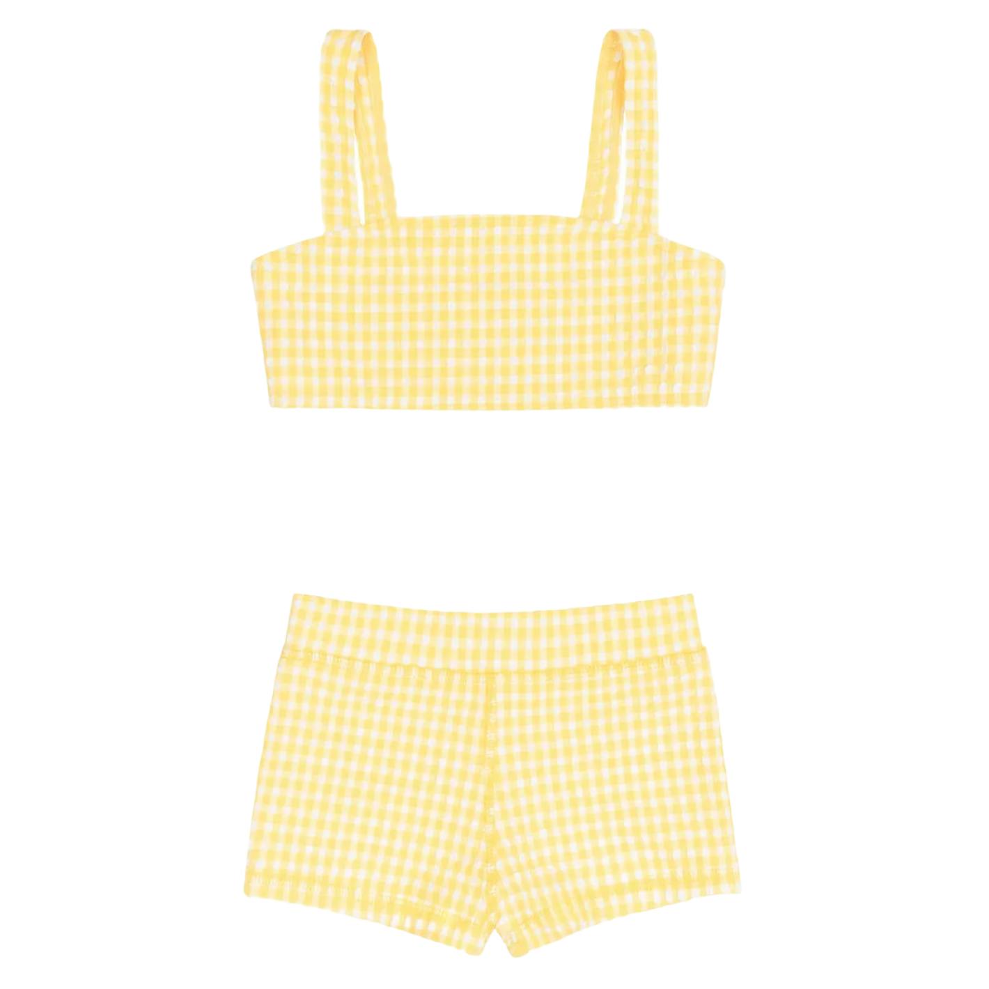 girls soleil gingham bandeau bikini and swim short