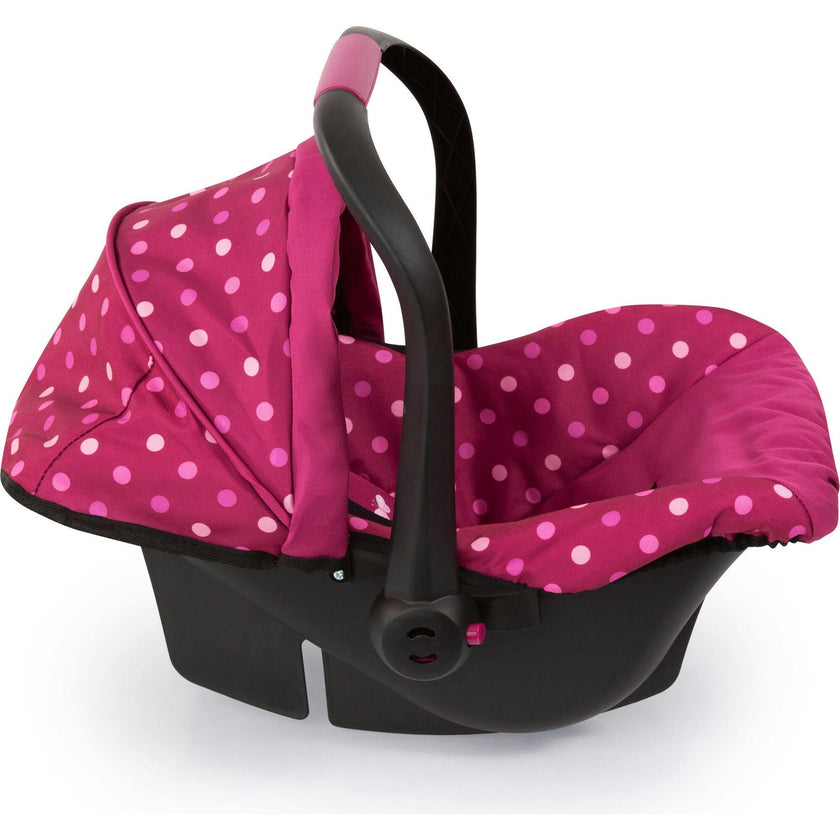 Baby Doll Deluxe Car Seat W/ Canopy in Polka Dots