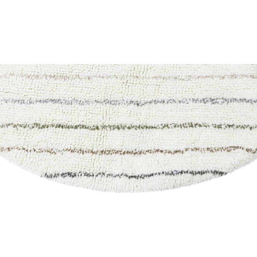 Arona Round Woolable Rug With Tri-Color Tassels