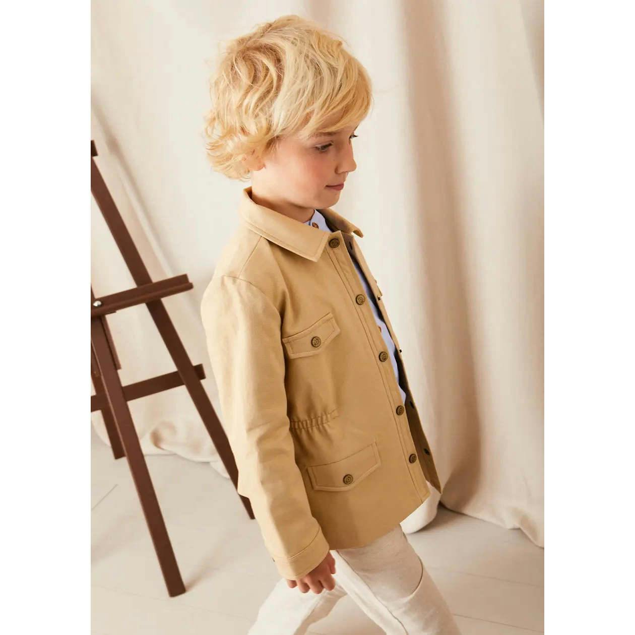 Plain Pocket Detail Trousers in White (4-10yrs)