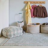 Vichy Plush Tablecloth-Inspired Pouf