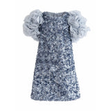 Blue Seliora Floral Embellished Dress