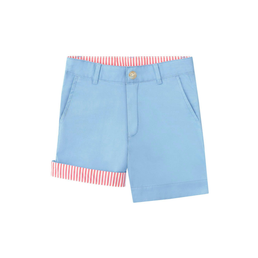 Wyatt Shorts in East Beach Blue with Sconset Stripe Cuffs
