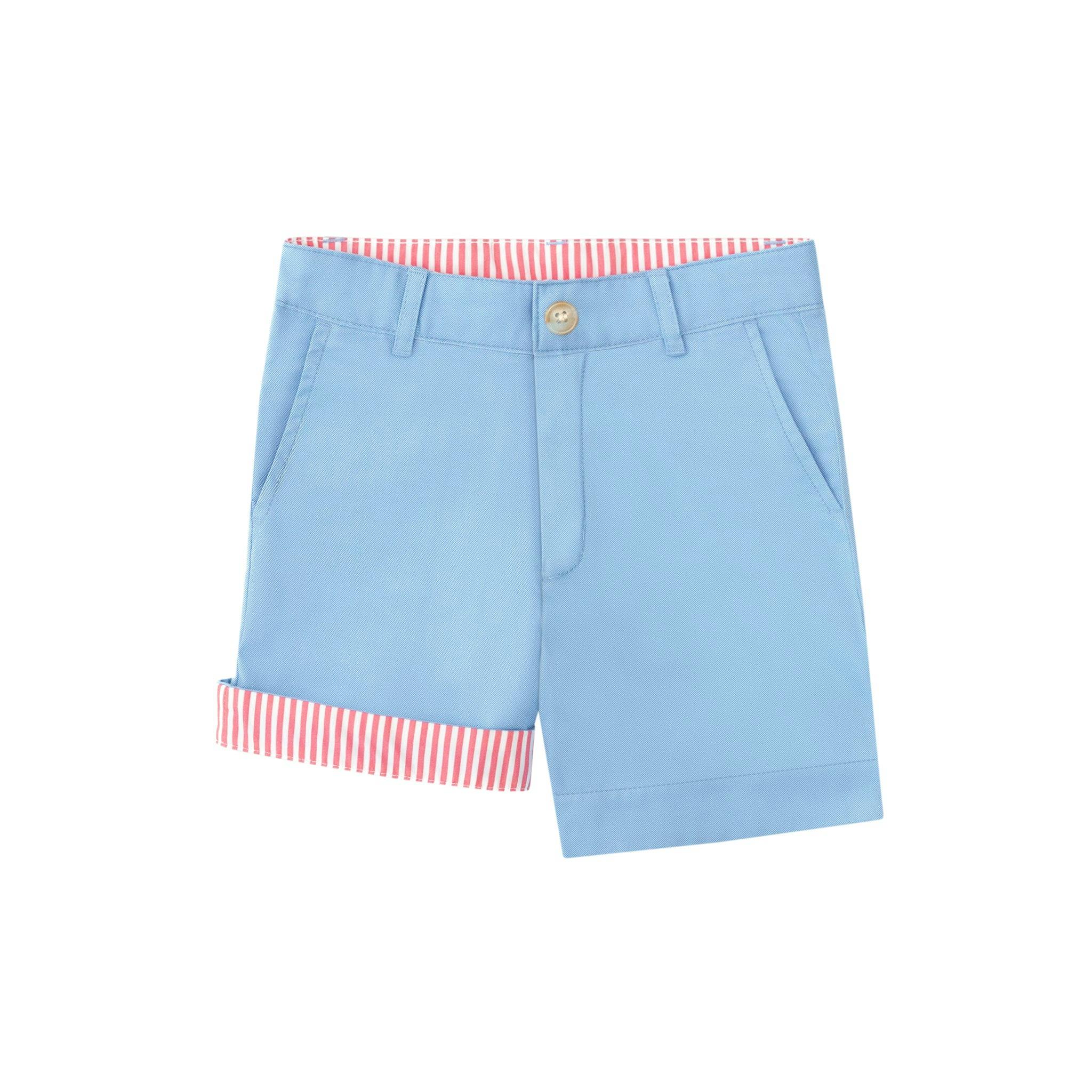 Wyatt Shorts in East Beach Blue with Sconset Stripe Cuffs
