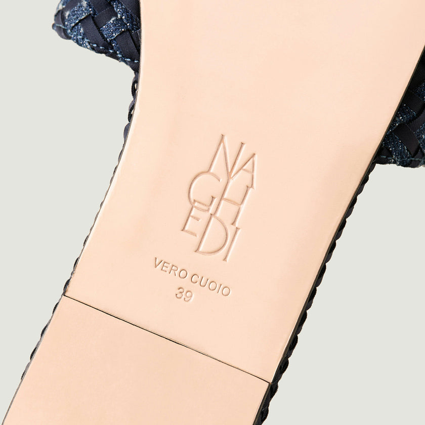 St. Barths Slide Double Weave Denim | Indigo