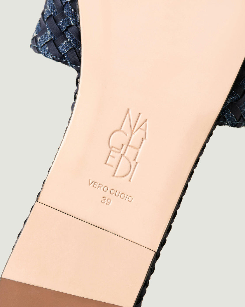 St. Barths Slide Double Weave Denim | Indigo