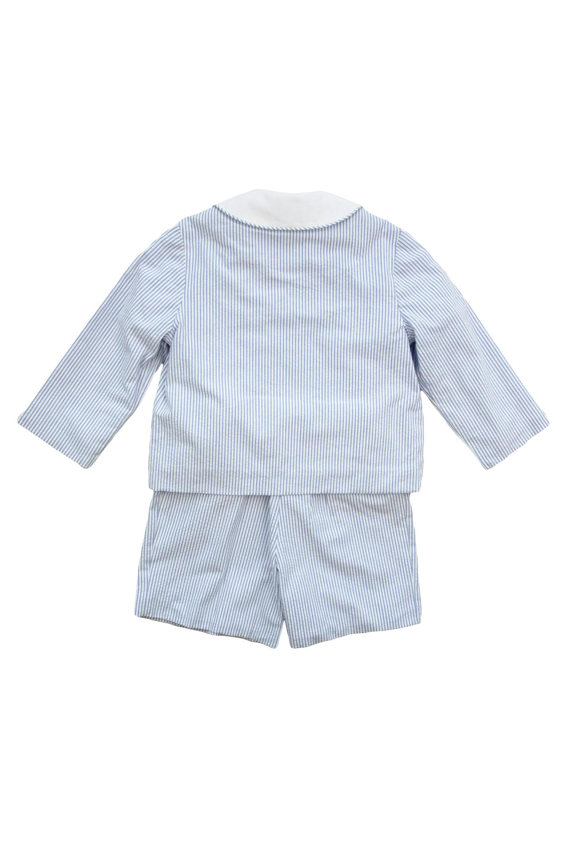 Seersucker Jacket and Short with Woven Short Sleeve Shirt