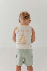Boys Cargo Shorts in Dusty Sky Blue