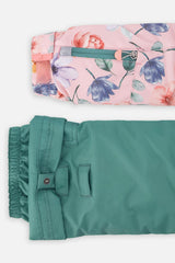 Two Piece Play Snowsuit Pink Vintage Floral Print