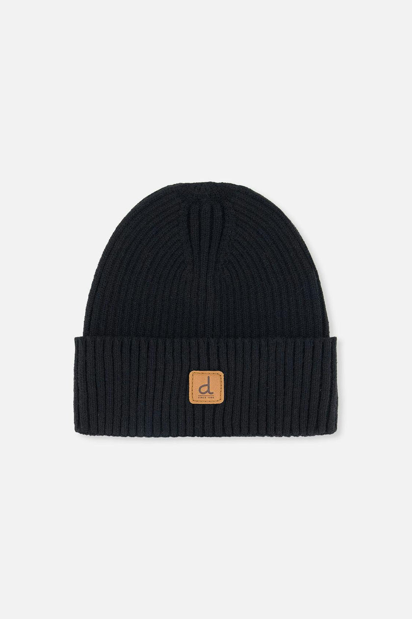 Ribbed Knit Hat Black