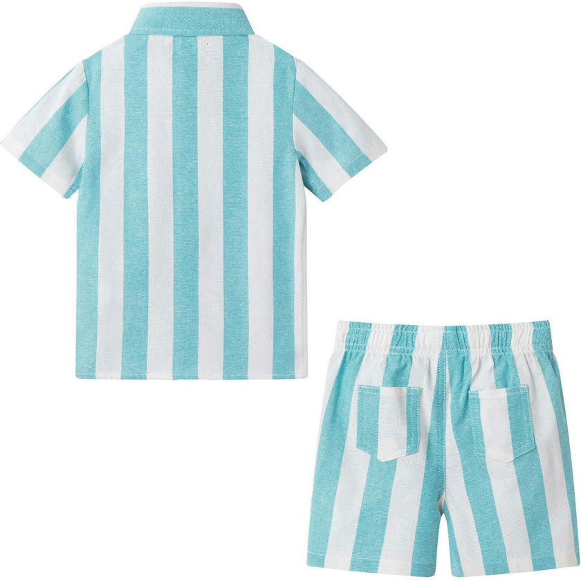 Infant Boys Airy Oxford Set | Green Stripe