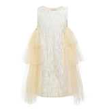 Champagne Sonata Ruffle Dress