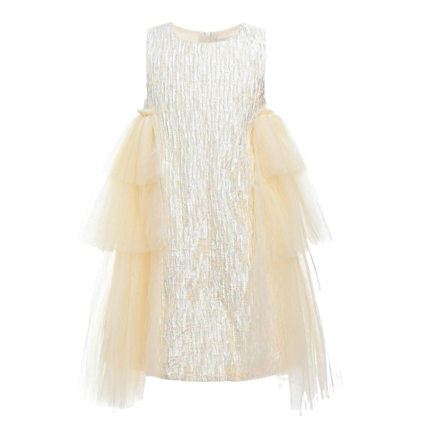 Champagne Sonata Ruffle Dress