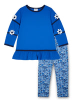Knit Tunic With Flowers And Floral Leggings